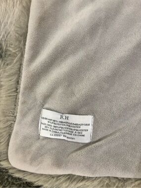 Restoration Hardware Restoration Hardware gray faux-fur blanket